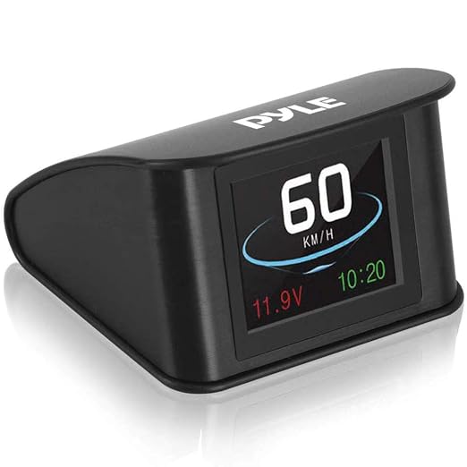 Pyle Universal Vehicle Smart HUD Display - 2.6" Digital Mini Car Dashboard Heads Up Windshield Speedometer Projector System w/ GPS Navigation Compass, Displays Speed, Distance, Time and More - PHUD19