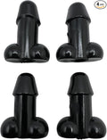 Prank Glow in The Dark Valve Stem Caps Prank, Glow in The Dark Car Tire Caps, Little Buddy Valve Cap, Glowing Tire Valve Cap, Luminous Tire Valve Stem 4 Pack (Black 2.0 Rubber Push On (Not Threaded))