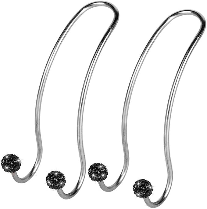 Auto Hooks Bling Car Hangers Organizer Seat Headrest Hooks Strong and Durable Backseat Hanger Storage Universal for SUV Truck Vehicle 2 Pack (Black)