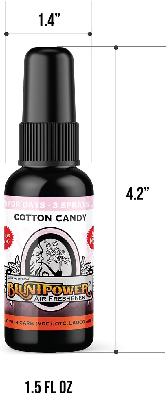 (Cotton Candy, 1 Pack) Concentrated Air Freshener for Room and Car Spray - Oil-Based Diffuser Spray Bottle - Long-Lasting Bathroom Spray, Car Freshener, & Odor Eliminator Spray