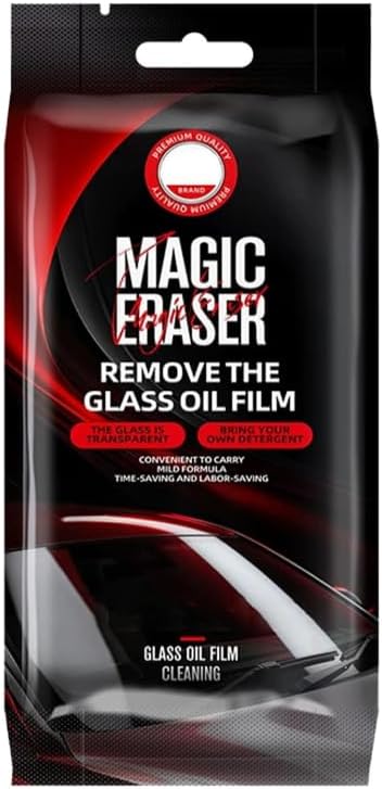 Car Glass Film Magic Cleaning Sponge, Non-Scratch Window Cleaning Sponges, Car Windshield Cleaner Tool,Fog Remover for Clear Vision Driving, Anti-Rain Fog Windshield Glass Oil Film Remover (1)