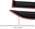 Extra Durable Outside-Mount Auto Vent Window Visor, Fits 2011-2023 Chrysler 300, UV Protection Rain Guard, Original Wind Deflector, No-Drill Easy Install, Dark Smoke, 4-Pcs