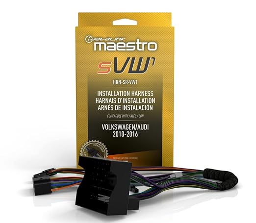 Maestro HRN-SR-VW1 T-Harness for Select Volkswagen Vehicles 2002-16, Replace The Factory Radio While retaining Steering Wheel Controls & use of Factory amp (ADS-MSR Module Also Required)
