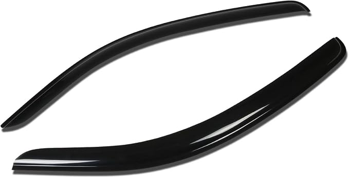 Window Visors Compatible with 07-14 Tundra Regular/Standard Cab, Pair of Tape-On Side Window Vent Visor Deflectors Rain Guard, Glossy Dark Smoke