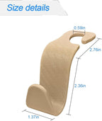 Car Seat Headrest Hook, 4 Pack Auto Seat Hanger Storage Organizer for Purse Handbag Coats Grocery Bags, Car Interior Accessories, Universal Vehicle Backseat Plastic Hanging Hook (Beige)