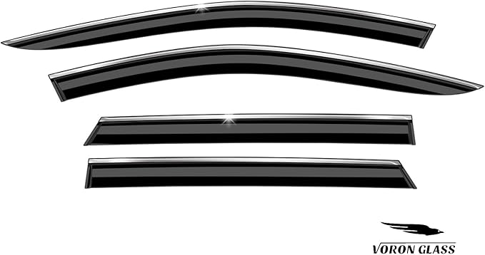 Voron Glass Chrome Trim Tape-on Extra Durable Rain Guards for Hyundai Tucson 2022-2026, Window Deflectors, Vent Window Visors, 4 Pieces - 100674