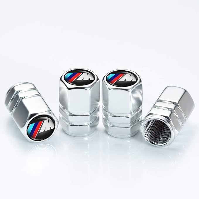 Car Tire Valve Stem Caps and Car Keychain Combo Compatible with BMW M M2 M4 M5 M6 M8 X1 X2 X3 X5 X6 M135i M240i Z4 328i X7 Keyring for Men and Women Family Present Car Accessories