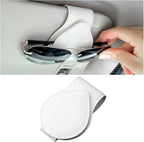 Car Visor Sunglasses Holder, Magnetic Vehicle Sun Visor Eyeglasses Hanger Ticket Card Holder Clip, Auto Interior Sunvisor Glasses Mounter Organizer, Universal for Vehicles (White)