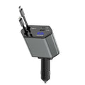 Retractable Car Charger,66W 4 in 1 iPhone 16 15 Car Charger Adapter with 2 Retractable iPhone ChargerCables(USB C & Lightning),2 USB Ports(USB C & USB A) for iPhone 16 15 14 13 12 11,iPad Pro Air Mini