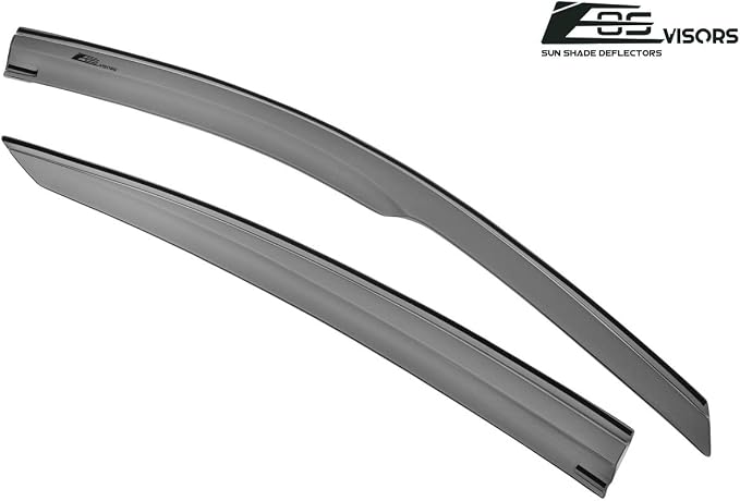 Replacement for 2009-2014 Acura TL | EOS Visors JDM Mugen Tape-On Style Smoke Tinted Side Vents Window Rain Guard Deflectors