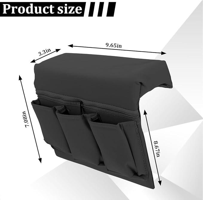 Car Window Armrest Storage Box, Multifunctional Leather Door Side Organizer with Pockets, Comfortable Automotive Interior Arm Elbow Rest Pad Storage Bag, Universal for Vehicles (Black)
