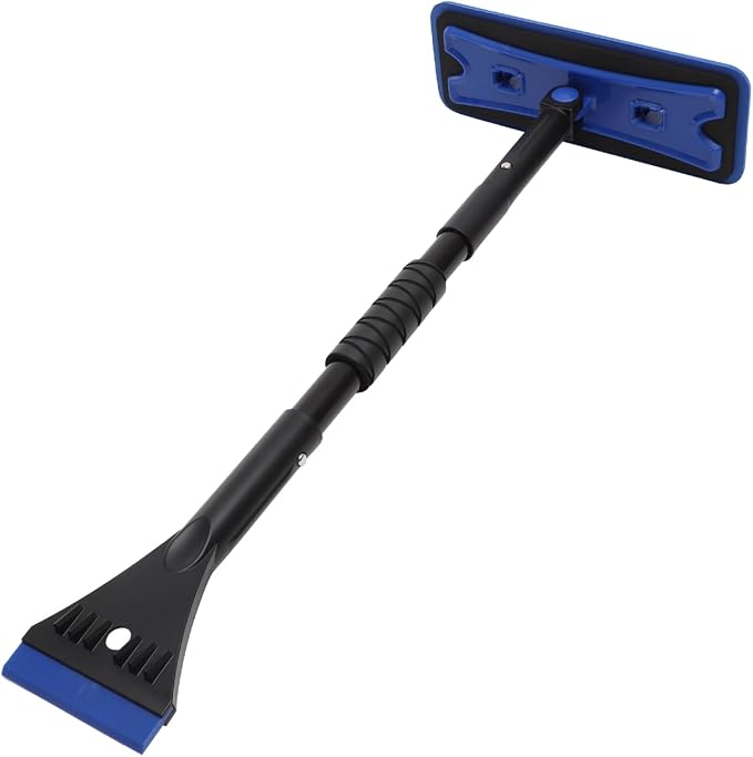 Extendable Foam Snow Brush for Car, Detachable EVA Sponge Snow Broom and Ice Scraper for Auto Windshield Blue