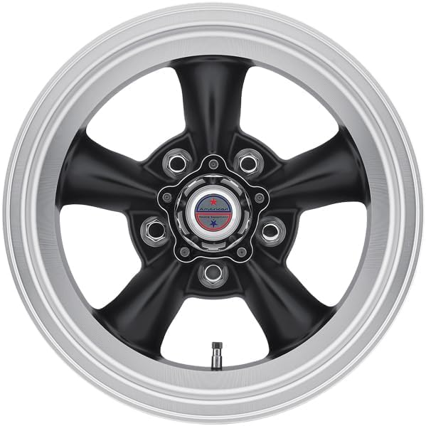 Vintage VN105 TORQ THRUST D 14X6 5X4.5 3.42-2mm SATIN BLACK MACHINED LIP - VN1054665B