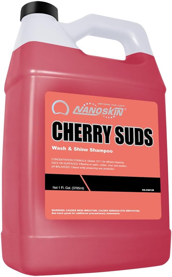 CHERRY SUDS Foaming Car Wash Shampoo 1 Gallon - Works with Foam Cannon, Foam Gun, Bucket Washes, Car Soap for Pressure Washer | Safe for Cars Trucks, Motorcycles, RVs & More | Cherry Scented