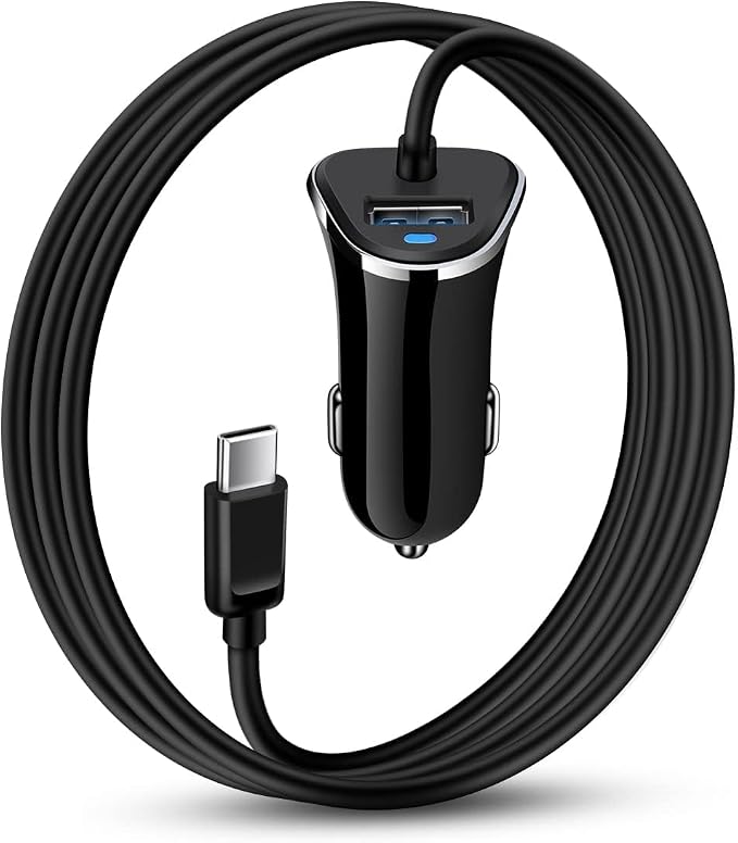 USB-C Car Charger, 3.4A USB Type C Car Charger Adapter & Fast Charge Cable | C Cord Cargador USBC Lighter for Samsung Galaxy S26 S25 S24 S23 S22 A17 iPhone 17e 17 16e 16 15 Pro Max Android Cigarette 12V