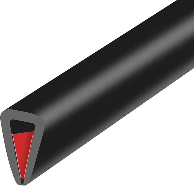 Rubber Edge Trim, Flexible Baby Proof Edge Protector for Sharp Edge, 1/8"(3mm) U Channel Edge Trim, Self-Adhesive Edge Guards for Glass, Plywood and Sheet Metal Parts, 10Ft, Black Color