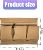 Mandark Car Window Armrest Storage Box, Leather Vehicle Side Door Organizer with Multiple Pockets, Comfortable Automotive Arm Elbow Rest Pad Bag Accessories, Universal for Most Cars (Beige)