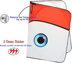 Windshield Sun Shade for 2017-2026 Tesla Model Y/Model 3 Sunshade Accessories Foldable Sunshade (Fit 2025-2026 Model Y Juniper/ 2024 Model 3 Highland) Blocks UV Rays Keep Car Cool (Red)