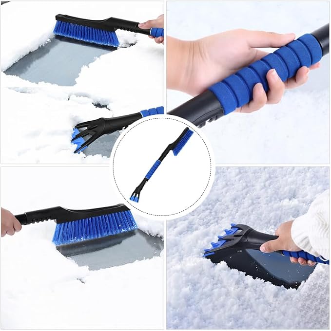 Snow Brush Ice Scraper Multi-Function Detachable Brush for Car Use Telescopic Handle 24.40In Compact Winter Tool for Windshield and Window Snow Removal