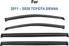 Window Visors Rain Guards Shield for 2011-2020 Toyota Sienna, Out-Channel Window Vent Wind Deflectors Visors Shades for 11-20 Sienna