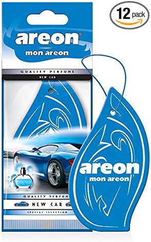 MON MA27 Hanging Best Car Air Freshener New Car Scent, Paper Hanging Ornaments, Long Lasting Scent for Car or Home 12 Pack