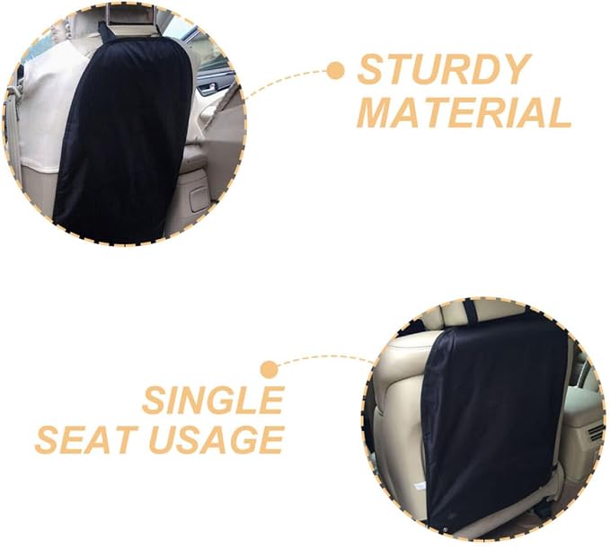 2pcs Car Seat Back Protectors Kick Mats for Black Waterproof Oxford Fabric Vehicle Seat Back Kick Guards for Family Travel