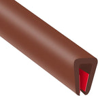 Rubber Edge Trim, Flexible Edge Trim for Sharp Edge, 1/8" U Channel Edge Protector, Self Adhesive Edge Guards for Plywood and Glass Parts, 20Ft, Brown Color