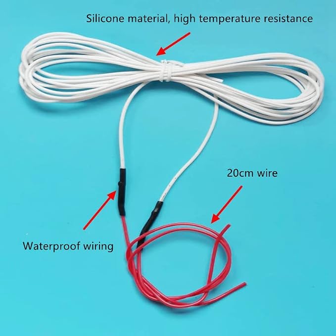 12V Pre-Assembled Silicon Rubber Heating Wire for DIY Steering Wheel Heater, Self-Made Warmer, Seat Heater (19.6ft)