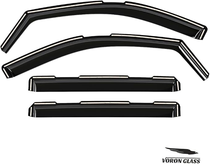 Voron Glass in-Channel Extra Durable Rain Guards for Chevrolet (Chevy) Silverado/GMC Sierra 2500HD/3500HD 2020-2026 Crew Cab, Window Deflectors, Vent Window Visors, 4 Pieces - 200298