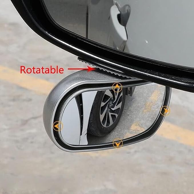 Stick on Blind Spot Car Rearview Mirror, Adjustable Convex Wide Angle Blindspot Car Mirror for SUV Trucks