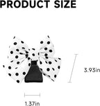 2PCS Car Seat Hooks, Cute Bow Car Seat Headrest Hooks for Purses, Bags, Umbrella, Universal Automotive Interior Decoration Accessoriesl for Vehicle, SUV, Sedan, Truck (White Spot)