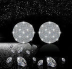 2pcs Bling Car Cup Holder Coaster, 2.75 inch Anti-Slip Shockproof Universal Fashion Coasters Insert Crystal Rhinestone Automotive Interior Accessories for Women (2 pcs, White)