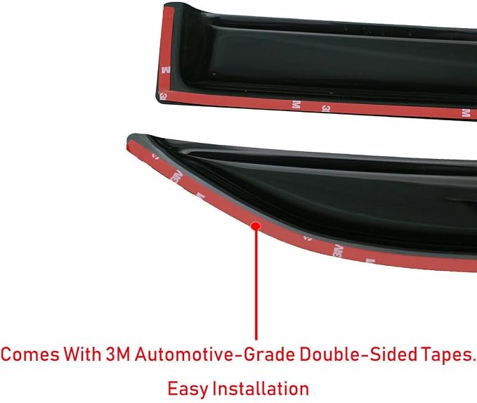 Tape-On Rain Guard 4-Piece for 2011-2020 Dodge Charger Windows Visor Shield Shade Smoke 94313