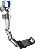 Rear View Mirror Phone Holder Mount for Car, Aluminum Multi-Directional metal arms and 360-degree Rotatable Retractable, Auto Essentials Accessories Compatible with iphone android phones (Silver)