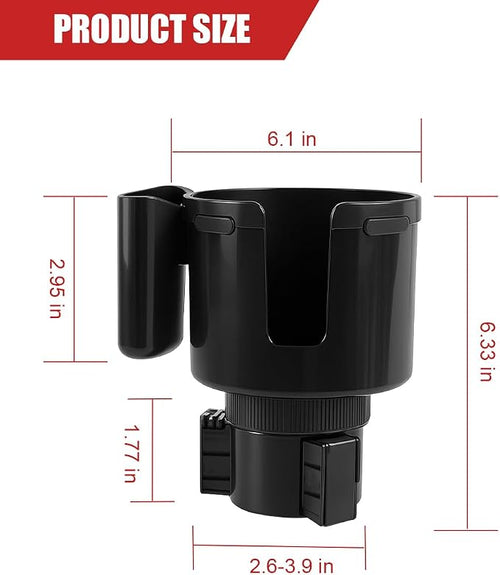 2 in 1 Car Cup Holder Expander with Phone Holder, 2.6"-3.93" Vehicle Cupholder Extender Adapter with Expandable Base, Auto Interior Water Bottle Accessories, Universal fit