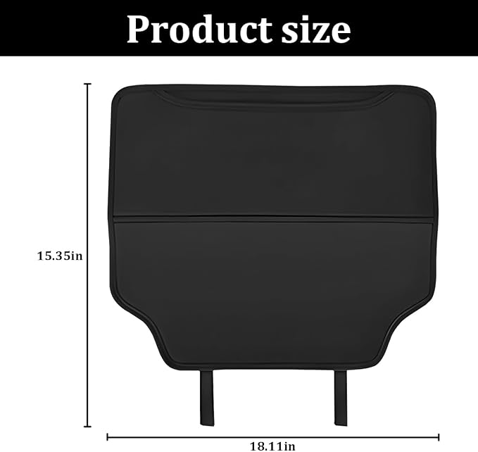 2PCS Car Kick Mat, Anti-Scratch Waterproof Anti-Slip Vehicle Back Seat Protector with Storage Pockets, Automotive Interior Seat Back Covers, Universal for SUV RV Truck (Black)