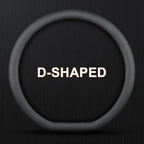 D-Shaped Car Steering Wheel Cover for Volkswagen VW Atlas Tiguan ID.4 Taos Passat Golf Jetta Beetle Polo GTI CC Touareg SE SEL R-line S Cross Sport Accessories, 2026 Leather Black