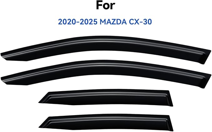 Window Visors Rain Guards for 2020-2026 Mazda CX-30, Out-Channel Window Vent Wind Deflectors Visors Shades for 20-25 Mazda CX30 2.5 S Select Sport Preferred Premium Turbo