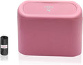 Car Trash Can, Mini Portable Car Bin with Lid & with 1 Roll Trash Bag, Leakproof Hanging Cars Storage Bag Container for Car, Home and Office (Pink)