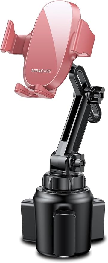 Cup Phone Holder for Car, [Upgraded Version] Adjustable Long Neck Car Cup Holder Phone Mount Cradle Friendly Compatible with iPhone Samsung Google and All Smartphones, Red