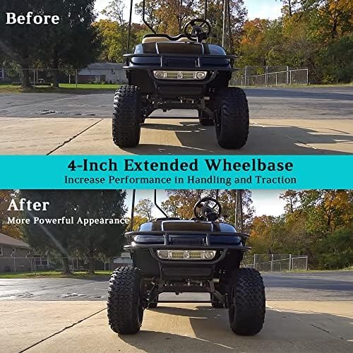 2 Inch Golf Cart Wheel Spacers Kit with Lug Nuts - for Yamaha,Club Car,EZGO, 4x4 Bolt Pattern, 68mm Hub Bore, 1/2-20 Studs, CNC Aluminum, 4 Pack Wheel Hub Adapters