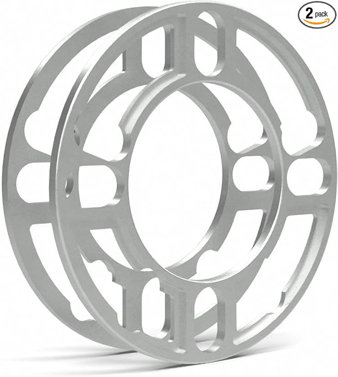 2 Pcs Die Cast Wheel Spacers 5mm 3/16" Thick Fits Bolt Patterns 5x108mm 5x4.25 5x110mm 5x112mm 5x114.30mm 5x4.5 5x115mm 5x120mm 5x4.75 Fits 4 and 5 Lug Pass Cars