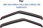 in-Channel Window Visors Rain Guards Shield for 2007-2014 Ford E-150/E-250/E-350/E-450 Super Duty, Window Vent Wind Deflectors Visors Shades for 07-14 E150 E250 E350 E450