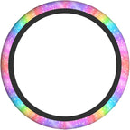 Colorful Rainbow Steering Wheel Cover Car Accessories Cute for Women Girls Girly Universal 15 Inch Neoprene Auto Interior Decor Anti Slip Automotive Truck Protector