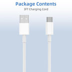 2Pack 3FT USB A to USB C Cable for iPhone 17 16 15 Charger Cord, for Apple 17 16 15/Pro/Pro Max/Plus Type C Cord, for iPad Pro 12.9/11, Air 5th/4th Gen, Car Charger Carplay Charging Cable