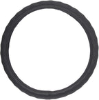 SW-899-LK Black Leather Car Steering Wheel Cover Large Size 15.5 to 16 inch, Easy Installation