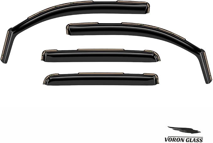Voron Glass in-Channel Extra Durable Rain Guards for GMC Sierra 1500 2014-2018 Crew Cab, Window Deflectors, Vent Window Visors, 4 Pieces - 200906