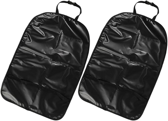 2pcs Car Seat Back Protectors Kick Mats for Black Waterproof Oxford Fabric Vehicle Seat Back Kick Guards for Family Travel