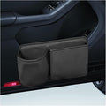 Car Side Door Organizer, Leather Auto Back Seat Storage Pouch with Cup Holder, Car Console Side Trash Can, Universal Vehicle Interior Organizer Pocket for Phone, Coin, Sunglasses (Black)