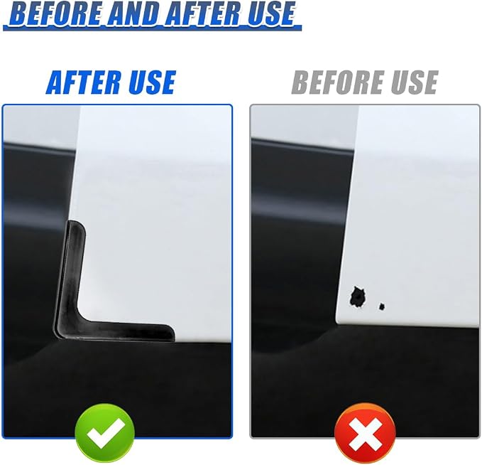 Craedli 4PCS Car Door Corner Edge Guards, Anti-Collision Auto Side Door Edge Trim Sticker, Universal Self-Adhesive Anti-Rub Vehicle Exterior Protector Decoration for SUV Pickup Truck (Black)
